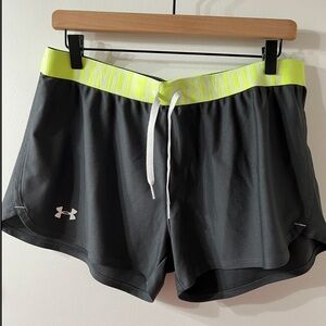 Under Armour Women’s Loose Short. Gray & Neon Yellow. Medium. Gently worn.